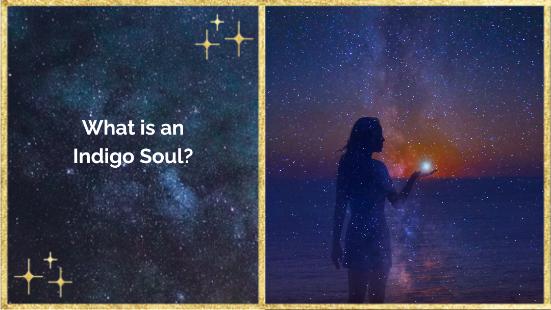 WHAT IS AN INDIGO SOUL? WOMAN HOLDING SUNSET IN A STARRY SKY